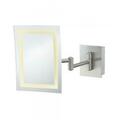Aptations Single-Sided LED Square Wall Mirror - Rechargeable, Polished Nickel 913-55-83